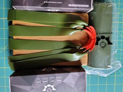 Bandas de catapulta planas Snipersling .60 verde OTT 25/20 x3 honda elástica +15bb