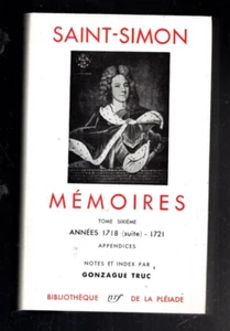 Pléiade SAINT-SIMON. VI Mémoires 1718-1721. NRF 1958. Neuf avec étui et rhodoïd - Imagen 1 de 2
