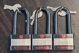3 New Ruger Factory Revolver Gun Trigger Lock Model 5025 5025A Padlocks Lot - Picture 1 of 3
