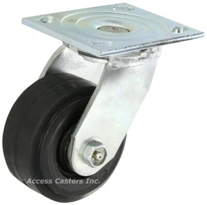 Rueda de placa giratoria Albion 16MR04201S 4"" x 2"", rueda de goma, 300 libras de capacidad - Imagen 1 de 5