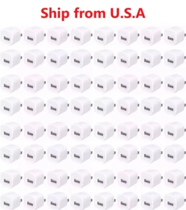 100x White 1A USB Power Adapter AC Home Wall Charger US Plug For iPhone Samsung - Picture 1 of 1