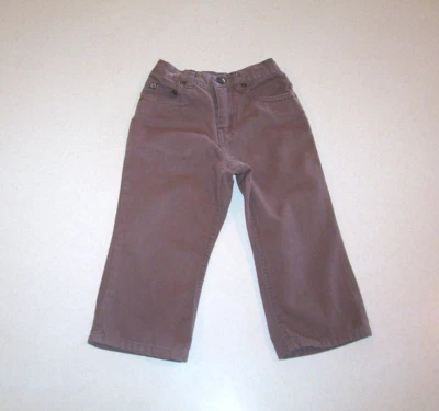 Pantalones de mezclilla de algodón marrón bordado Cherokee 2T para niñas pequeñas Foto 1 de 2