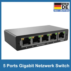 1Gbit Ethernet-Netzwerk-Switch Desktop-/Wandmontage LAN Hub Splitter, Plug &Play - Bild 1 von 18