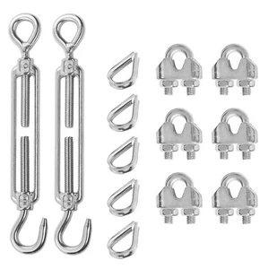 LQSCJS 2 PZ M6 Girafibbia a gancio e occhio 304 Acciaio inox Fibbia a filo Te - Foto 1 di 7
