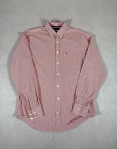 Camisa Tommy Hilfiger a Rayas Mediana M Blanca Roja Para Hombre Manga Larga - Imagen 1 de 10