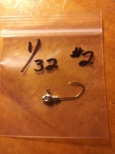 50 1/32 Unzen Minnow Head Jigs auf roten Chrom Sichelhaken #6 #4 oder #2 Sie wählen - Bild 1 von 6