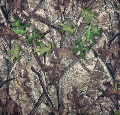 VERDADERA MADERA HTC VERDE CAMUFLAJE HOJAS ROPA ARBOLADA POLI TEJIDO DE PUNTO POR YARDA 61"W Foto 1 de 4