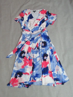 Vestido envolvente Alfani para mujer talla 10 azul floral boho fluido niña rica vacaciones playa Foto 1 de 4