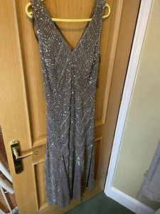 Stunning Sequinned Brown Maxi Dress size 10 - Picture 1 of 7