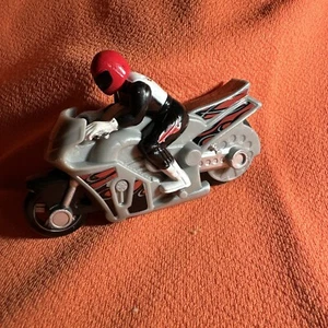 Hot Wheels Vintage Style Silver Red , Black Motorcycle Bike 3 1/2 Inches - Picture 1 of 7