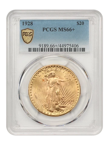1928 $20 PCGS MS66+ Cover