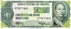 Bolivia 50000 Pesos - Issue Date 1984 - Excellent Condition