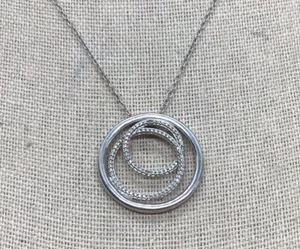 Jane Seymour Sterling Silver 925 Diamond Accent Pendant Necklace 20" Y696 - Picture 1 of 4