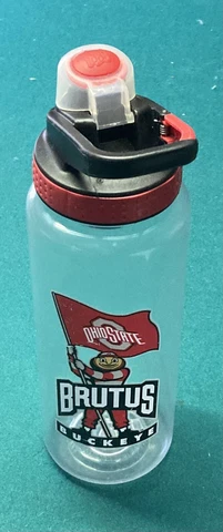 Ohio State Buckeyes 24oz Tumbler Glass w/ Lid Brutus Buckeye New! NCAA Licensed Cover