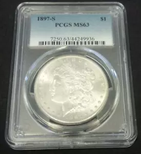1897-S MORGAN SILBER DOLLAR PCGS MS63. REDUZIERT 28.02.25 (2424) - Bild 1 von 4