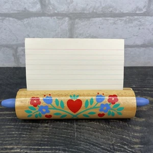 Vtg Giftco Rolling Pin Recipe Card Holder 8” Country Kitchen Style - Picture 1 of 9