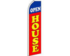 Open House Blue / White / Red / Yellow Swooper Super Feather Advertising Flag