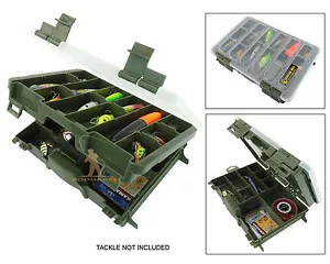 FISHING TACKLE BOX FOR LURES PLUGS SPINNERS HOOKS. SEA COARSE FISHING TACKLE BOX - Picture 1 of 5