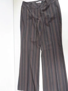 Classiques entier Polyester blend Flat Pockets Wide leg Dark brown stripe 12 - Picture 1 of 9