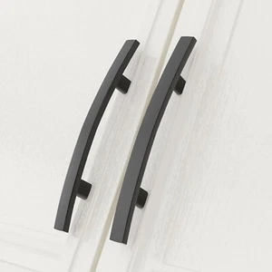 10 Stück gebogene Schrankgriffe schwarz massiv Bogen Küchenschrankgriffe robust - Bild 1 von 9