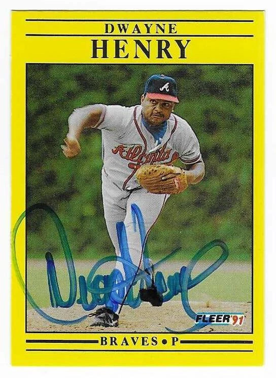 DWAYNE HENRY 1991 FLEER AUTOGRAPHED SIGNED # 692 ATLANTA B - Image 1 of 1