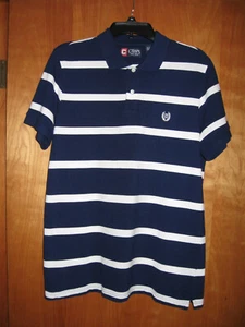 Polo uomo a righe Chaps taglia M blu navy/bianco - Foto 1 di 2