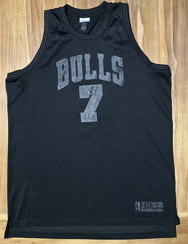 NBA Reebok Ben Gordon Chicago Bulls 7 Black Jersey Men’s 3XL Cover