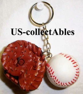 Baseball and Mini Glove Key Ring Keychain Rare Great Novelty Fan Sports Souvenir - Picture 1 of 3