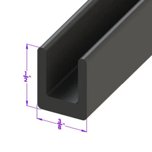 Ajuste de vidrio ""U"" canal 3/8"" ancho X 3/8"" profundo, 1/4"" interior; LP 10 - Imagen 1 de 2
