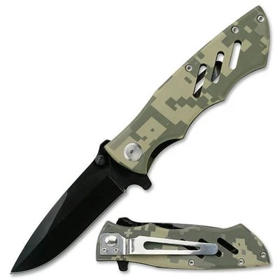 Assisted Opening Tactical Camo Liner Lock Knife by Tac Force - FAST SHIPPING!