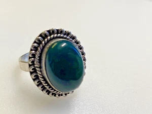 Sterling Silver 925 Ring Green Onyx 7.62g Size Size P - Picture 1 of 5