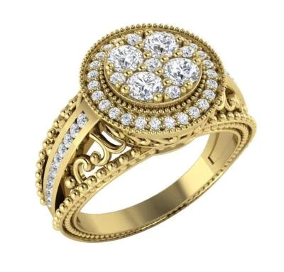I1 G 0.90 Ct Natual Diamond Solitaire Engagement Ring 14K Yellow Gold Prong Set - Image 1 of 4