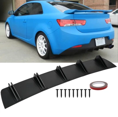 For Kia Forte Koup Rear Diffuser Shark 5-Fins Bumper Splitter Spoiler Chin Lip - Image 1 of 4