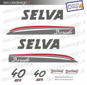 Adesivi motore marino fuoribordo Selva dorado 40 cv xsr gommone barca stickers - Foto 1 di 1