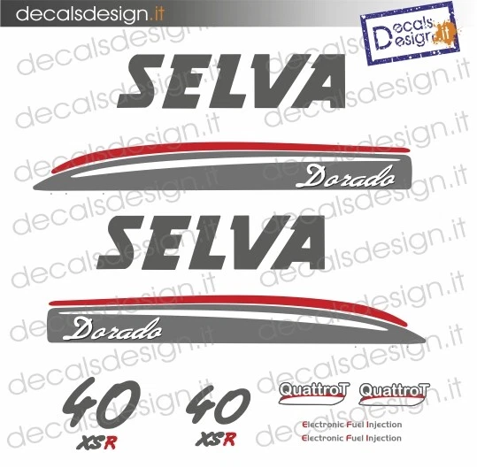 Adesivi motore marino fuoribordo Selva dorado 40 cv xsr gommone barca stickers - Immagine 1 di 1