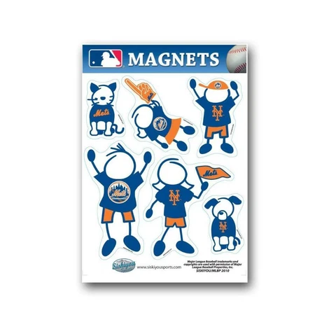 New York Mets Family Magnet Set (NEW) MLB Auto Car Stickers Emblems 6 Pack Cover