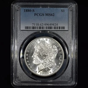 1880-S MORGAN SILVER DOLLAR ✪ PCGS MS-62 ✪ $1 COIN UNCIRCULATED UNC 424◢TRUSTED◣ - Picture 1 of 4