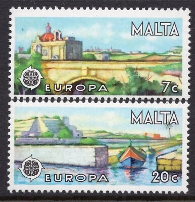 EUROPA CEPT 1977 - Malta - Landscapes - Bridge - MNH Set - Image 1 of 2