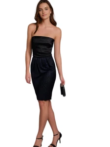 Carla Zampatti Dress AUS 10 US6 Midi Black Strapless Evening Formal Cocktail - Bild 1 von 6