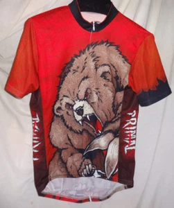 Primal Wear Men's "Bearly Made It" Bike Jersey Size M Red Cycling - Picture 1 of 2