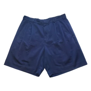Pantalones Cortos de Golf Izod Chino Azul Marino Plisado Frontal Poliéster Hombre Chino Talla 34 Informales - Imagen 1 de 4