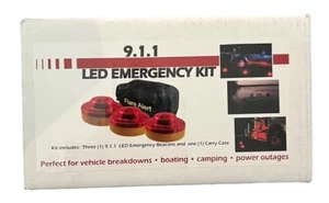 FlareAlert LED Faro Luce Rossa di Emergenza Set con Borsa Nylon * Base Magnetica Nuovo - Foto 1 di 2