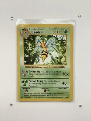 Pokémon TCG Beedrill Base Set 17/102 Regular Shadowless Rare - Image 1 of 4