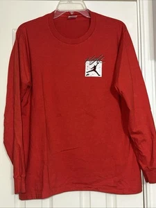 Vintage 90s Nike Michael Jordan Flight Long Sleeve T-Shirt Air Jordan Logo Large - Picture 1 of 7