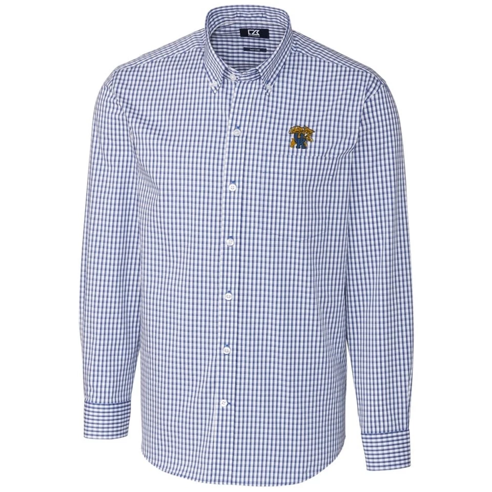 Cutter & Buck Mens Kentucky Wildcat Gingham Button Down Shirt Size 2XB/2XT - Image 1 of 4