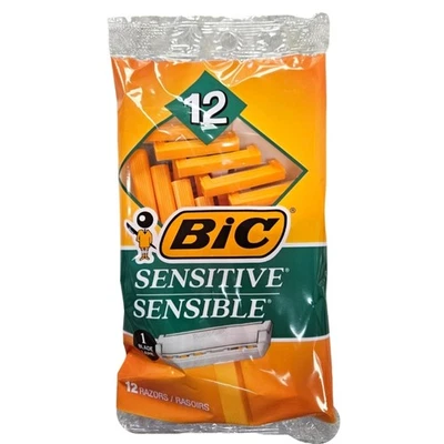 BIC SENSITIVE Men's Razors 12 ct yellow NEW LOOK! - Image 1 of 2