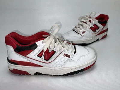 New Balance 550 Blanco Equipo Rojo Para hombres 7 Se Ajusta Para Mujer 8.5 Zapatos Tenis Foto 1 de 4