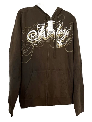 Nueva Chaqueta Hurley Para Hombres Marrón Cremallera Cremallera Sudadera con Capucha Tabla de Surf Talla Grande Foto 1 de 4