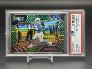 Panini Select 2023 - Nivel de campo Justin Herbert escala dragón Prizm/70 PSA 10 - Imagen 1 de 2