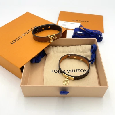 Auténtico Brazalete Louis Vuitton M8084 LV Iconic/M4150 Logomania GD Set2 con B BA110162 Foto 1 de 4